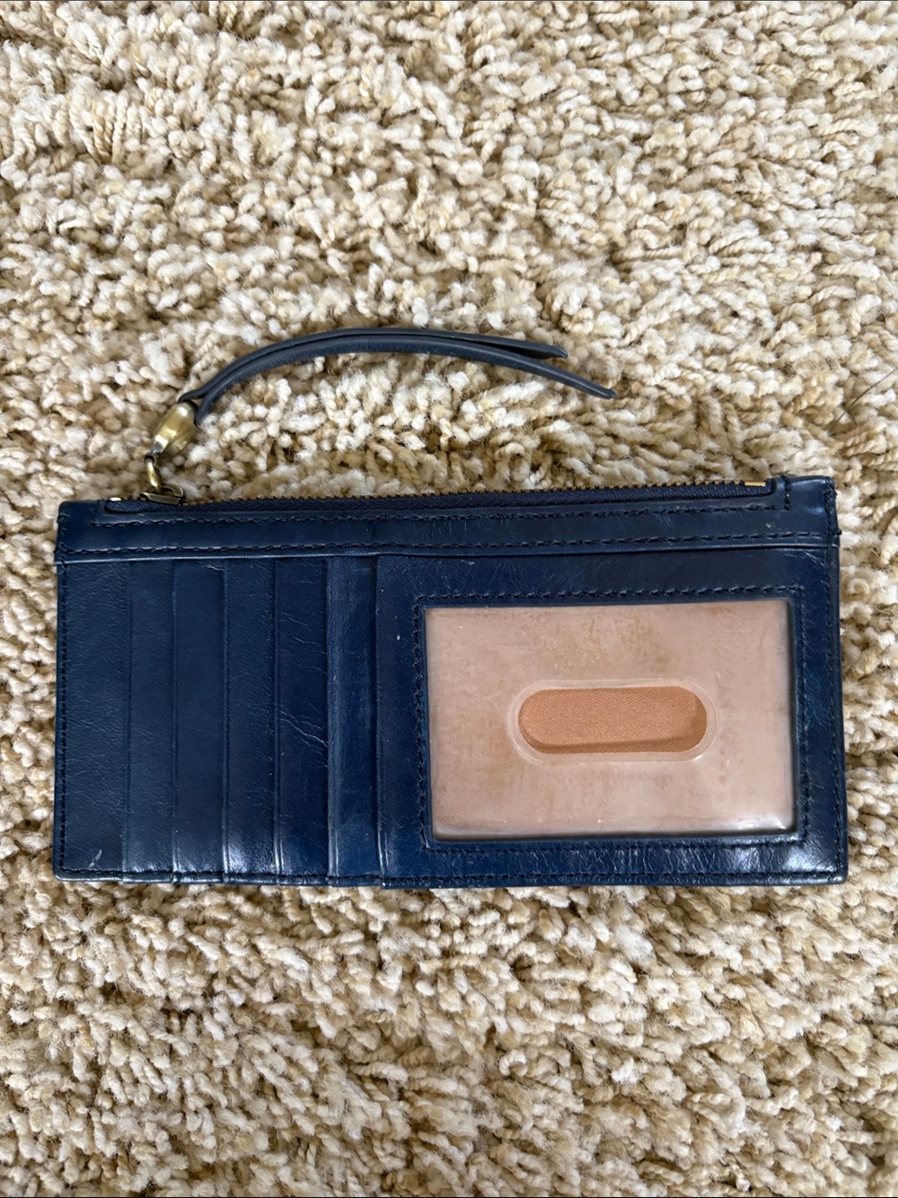 HOBO Carte Navy Card Case Leather Zip Card Holder - Picture 7 of 8